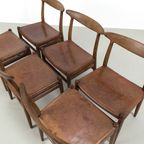 Set Van 6 Eiken Hans Wegner Stoelen 68172/7 thumbnail 12