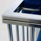 Mid-Cdentury Modern Chromen Eetkamerstoelen Met Royaal Blauwe Fluweel, Italië 1970S thumbnail 9