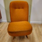 Vintage Theo Ruth Congo Fauteuil Stoel Oranje thumbnail 14