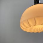Rare White Swirl Glass And Chrome Pendant Light By Peill & Putzler thumbnail 4