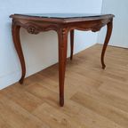 Vintage Keukentafel Eettafel Eetkamertafel Met Marmer Blad thumbnail 5