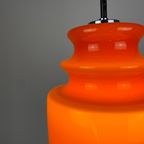 Vintage Oranje Glazen Hanglamp Van Peill en Putzler 1960 thumbnail 4