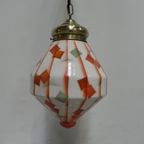 Art Deco Hanglamp Met Gehoekte Glazen Kap thumbnail 10