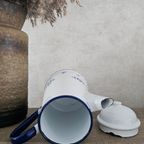 Emaille Witte Grote Koffiepot Met Blauwe Bloemen thumbnail 6