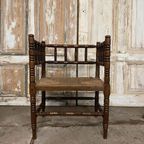 Set Bobbin Chairs, Knobbel Stoelen. Origineel. Oud thumbnail 3
