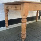 Antiek Grenen Tafel Met Grote Lades, 167 Cm Lang thumbnail 6