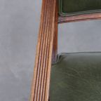 Klassieke En Tijdloze Rundleren Engelse Stijl Bureaustoel Op Wieltjes Gecombineerd Met Hout thumbnail 14