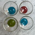 4X Vintage Ijscoupe Glas Gekleurd thumbnail 4