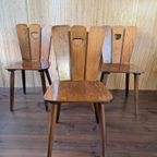 4X Vintage Brutalist Franse Stoelen thumbnail 7