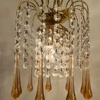 Murano Teardrop Hanglamp Kroonluchter Vintage Kristal thumbnail 4