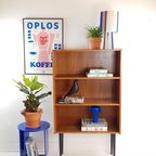 Vintage Deens Boekenkastje Teak Fineer Zwarte Pootjes thumbnail 10