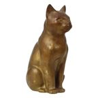 Vintage Katten Beeld Brons Sculptuur Poes Decoratief 24cm thumbnail 3
