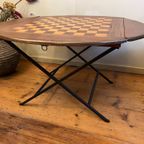 Lage Dambord Tafel Speeltafel Salontafel Vintage Frans thumbnail 3