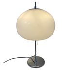 Gepo - Table Lamp - Space Age - Mushroom Lamp - White Acrylic Shade And Chromed Base thumbnail 3