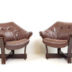 Vintage Deense Leren Fauteuils | Stoel Leer | Danish Leather thumbnail 2