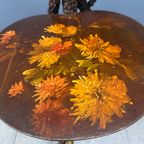 Antieke Rozentakken Plantentafel Met Bloemen Beschilderde Plateaus thumbnail 17