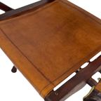 Officer’S Chair - Wood And Leather Upholstery - Military Campaign Style thumbnail 4