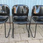 3 Zwarte Retro Design Stoelen Gerd Lange Drabert thumbnail 3