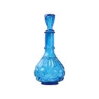 Vintage Karaf Kobalt Blauw Glas Le Smith Glass Co Maan Sterren Sixties Vs 32Cm thumbnail 4