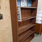 Grote Boekenkast Vintage Boekenkast Teakfineer Wandkast Kast thumbnail 5