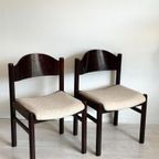 4 Donkerbruine Vintage Stoelen Jaren 70 thumbnail 10