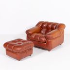 1970’S Vintage Italian Design Lounge Armchair / Fauteuil Met Poef With Pouf thumbnail 2