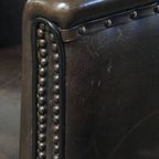 Unieke Set Van 2 Subtiele Zwart/ Grijze Schapenleren Clubfauteuils Met Een Mooi Patina thumbnail 17