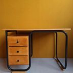 Vintage Bureau In Bauhaus Style, Retro Industriëel, Desk thumbnail 6