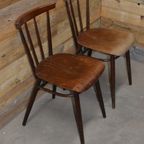 Retro Houten Stoelen Met Spijlen Set Van 2 thumbnail 5