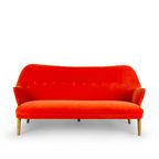 Deense Design Oranje Vintage Sofa Gemaakt Door Cfc Silkeborg, 1960S thumbnail 3