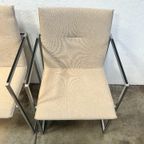 Vier Arco Frame Eetkamerstoelen, Crème Bekleding, Burkhard Vogtherr thumbnail 21