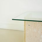 Glazen Salontafel Travertin Onderstel thumbnail 7