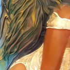 Vintage Xl Leren Reliëf Schilderij Van Een Sexy Dame thumbnail 8