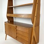 Zweedse Vintage Teak Fineren Boekenkast thumbnail 2