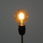 Set Van 2 Prachtige Unieke Handgesneden Antieke Houten Staande Lampen Met Leeuwenkoppen thumbnail 4