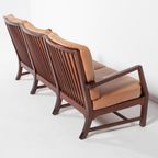 Mid-century Danish Modern 3-seats Sofa With Cognac Leather Cushions thumbnail 14