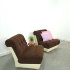 Space Age Fauteuil Bruin Met Kunststof thumbnail 13
