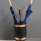 Metal And Teak Umbrella Stand 1960S thumbnail 2