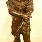 "premiere Sensation" Victorien Antoine Bastet 1883 Originele Brons. thumbnail 6