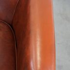 Strakke, Luxe, In Goede Staat Verkerende Oxblood Rode Rundleren Clubfauteuil thumbnail 9