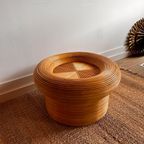 ‘pencil Reed’ Rotan Bamboe Salontafel Vintage thumbnail 5