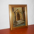 Vintage Architectural Painting * Signed Framed Oil Painting thumbnail 7