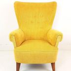 Vintage Artifort Theo Ruth Fauteuil Geel Nieuw Gestoffeerd thumbnail 11