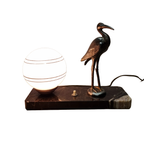 Art Deco Lamp Met Een Reiger. thumbnail 2