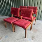 Set/4 Vintage Topform Teak Eettafel Stoelen thumbnail 4