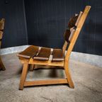 Set Van 2 Brutalist Massief Eikenhouten Fauteuils, Dittmann & Co, Awa Radbound 1960 thumbnail 9