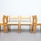 Set Van 4 Vintage Deense Stoelen Eiken thumbnail 2