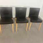 24 X Sintesi Stapelbare Kunstof Met Houten Poten Stoelen Italiaans Design thumbnail 6
