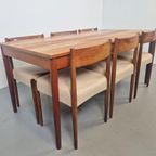 Vintage Teak Tafel & 6 Stoelen Mid Century Denmark '60 thumbnail 2