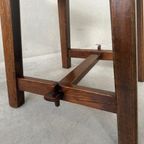 10x Vintage Brutalist Stoelen – Eik thumbnail 7